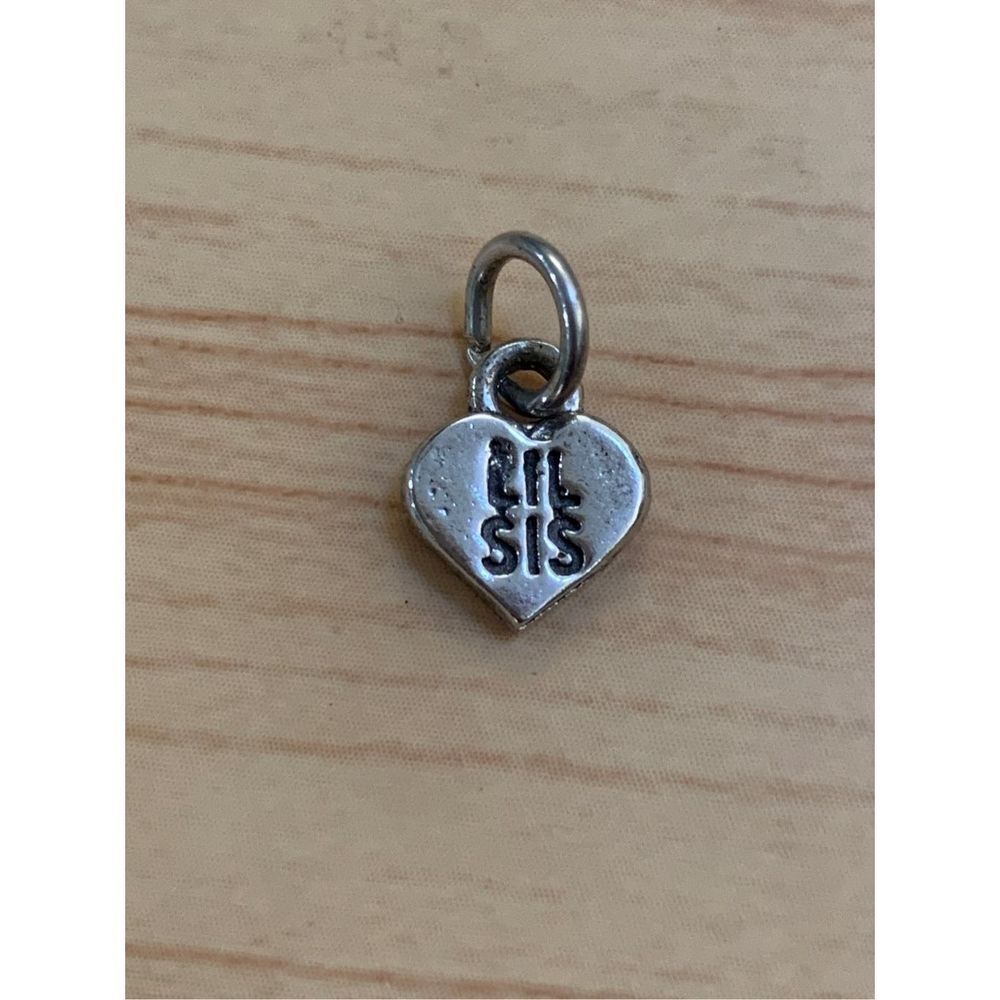 925 Heart Lil Sis Sterling Silver Jewelry Charm